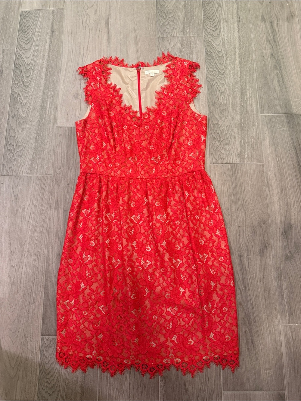 Shoshanna Woman’s Red Lace Sleeveless Cocktail Dress Size 6